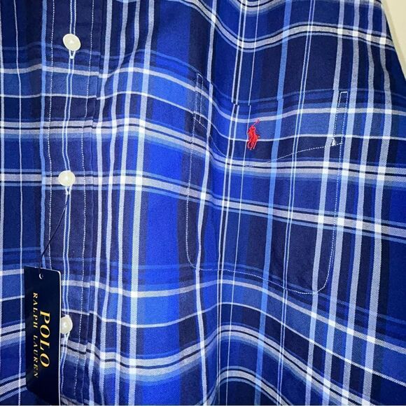 New, POLO Ralph Lauren Plaid Print Button Front Long Sleeve Classic Fit Shirt - Picture 3 of 5
